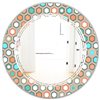 Designart Retro Hexagon Pattern III 24-in L x 24-in W Polished Round Wall Mirror