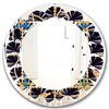 Designart Round Trendy Gold Chain Pattern 24-in L x 24-in W Polished Wall Mirror