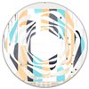 Designart Retro Geometrical Abstract I 24-in L x 24-in W Round Polished Wall Mirror
