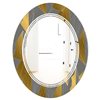 Designart 35.4-in L x 23.7-in W Golden Polygon Polished Oval Wall Mirror