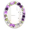 Designart Oval 35.4-in L x 23.7-in W Purple Retro Fantasy Flowers Polished Wall Mirror