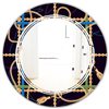 Designart Trendy Gold Chain Pattern 24-in L x 24-in W Polished Round Wall Mirror