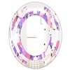 Designart Oval 35.4-in L x 23.7-in W Fantasy Flowers in Purple Polished Wall Mirror