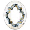 Designart Golden Marble Design IV 35.4-in L x 23.7-in W Oval Blue Polished Wall Mirror