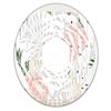 Designart Pineappple on Tropical Leaves 35.4-in L x 23.7-in W Polished Oval Wall Mirror