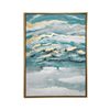 Grayson Lane Gold Wood Framed 47.5-in H x 35.5-in W Abstract Blue Canvas Painting
