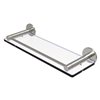 Allied Brass Fresno Satin Nickel Glass Bathroom Shelf with Vanity Rail