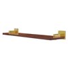 Allied Brass Montero Polished Brass Wall Mount 1-Tier Wood Bathroom Shelf