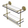 Allied Brass Monte Carlo Satin Brass Finish 2-Tier Glass Wall Mount Bathroom Shelf