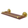 Allied Brass Monte Carlo Polished Brass 1-Tier Wood Wall Mount Bathroom Shelf