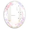 Designart 35.4-in x 23.7-in Retro Pink Flower Pattern I Cottage Oval Wall Mirror