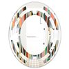 Designart 35.4-in x 23.7-in Retro Abstract Drops IX Modern Oval Wall Mirror