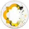 Designart 24-in Marbled Yellow 6 Modern Round Wall Mirror