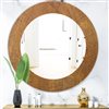 Designart 24-in x 24-in Wood II Mirror Wall Mirror