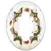 Designart Retro Abstract Design X 35.4-in L x 23.7-in W Oval Polished Wall Mirror