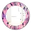 Designart Feathers 30 24-in L x 24-in W Round Polished Wall Mirror