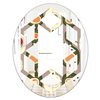 Designart Retro Abstract Design X 35.4-in L x 23.7-in W Polished Oval Wall Mirror