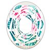 Designart Tropical Botanicals and Flowers 35.4-in L x 23.7-in W Polished Oval Wall Mirror