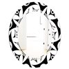 Designart Monochrome Geometric Pattern VII 35.4-in L x 23.7-in W Polished Oval Wall Mirror