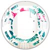 Designart Round 24-in L x 24-in W Tropical Botanicals and Flowers Polished Wall Mirror