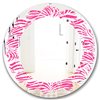 Designart Round Glamour Zebra Animal Pattern 24-in L x 24-in W Polished Wall Mirror