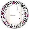 Designart Round Glam Leopard Pattern 24-in L x 24-in W Polished Wall Mirror