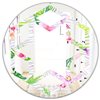Designart Tropical Botanicals and Flowers VI 24-in L x 24-in W Polished Round Wall Mirror