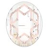 Designart Retro Ornament with Decorative Elements 35.4-in L x 23.7-in W Polished Oval Wall Mirror