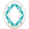 Designart Retro Turquoise Pattern 35.4-in L x 23.7-in W Oval Polished Wall Mirror