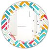Designart Abstract Retro Geometry I 24-in L x 24-in W Polished Round Wall Mirror