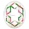 Designart Tropical Coconut and Jungle Flowers 35.4-in L x 23.7-in W Polished Oval Wall Mirror