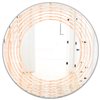 Designart Round 24-in L x 24-in W Retro Abstract Lines Pattern Polished Wall Mirror
