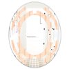 Designart Oval 35.4-in L x 23.7-in W Retro Abstract Lines Pattern Polished Wall Mirror