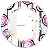 Designart 24-in Purple Circular Retro Pattern I Round Wall Mirror