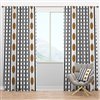 Designart Retro Geometrical Abstract Minimal Pattern VII 120-in Polyester Blackout Standard Lined Curtain