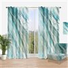 Designart Silver Springs II Blue Green 90-in Polyester Blackout Standard Lined Curtain