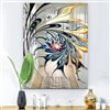 Designart 35.4-in x 23.6-in White Stained Glass Floral Art Modern and Mirror