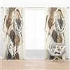 Designart 120-in x 52-in Gold Glam Squares III Modern & Contemporary Blackout Curtain Panel