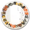Designart 24-in Multi-Colour Retro Floral Pattern VII Modern Round Wall Mirror