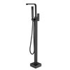 CASAINC 1-Handle Freestanding Bathtub Faucet with Hand Shower in Matte Black