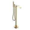 CASAINC Polished Gold 1-Handle Residential Freestanding Bathtub Faucet with Hand Shower