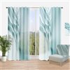 Designart 120-in x 52-in 3D Light Blue Abstract Architecture Curtain Panels