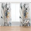 Designart 120-in x 52-in White Stained Glass Floral Modern Blackout Curtain Panels