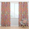 Designart 108-in x 52-in Pattern Based on Paisley Vintage Blackout Curtain Panel
