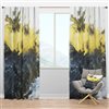 Designart 63-in x 52-in Hand Painted Marble Composition Blackout Curtain