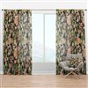 Designart 63-in x 52-in Pink Watercolored Blossoming Flowers Floral Curtain Panels