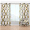 Designart 108-in x 52-in Circular Golden Pattern I  Mid-Century Modern Curtain Panels