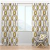Designart 120-in x 52-in Circular Golden Pattern I  Mid-Century Modern Blackout Curtain Panel