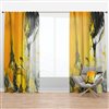 Designart 63-in x 52-in White and Yellow Marbled Acrylic with a cloud of Black Curtain