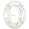 Designart 35.4-in x 23.7-in Green/Golden Foliage X Modern Oval Mirror